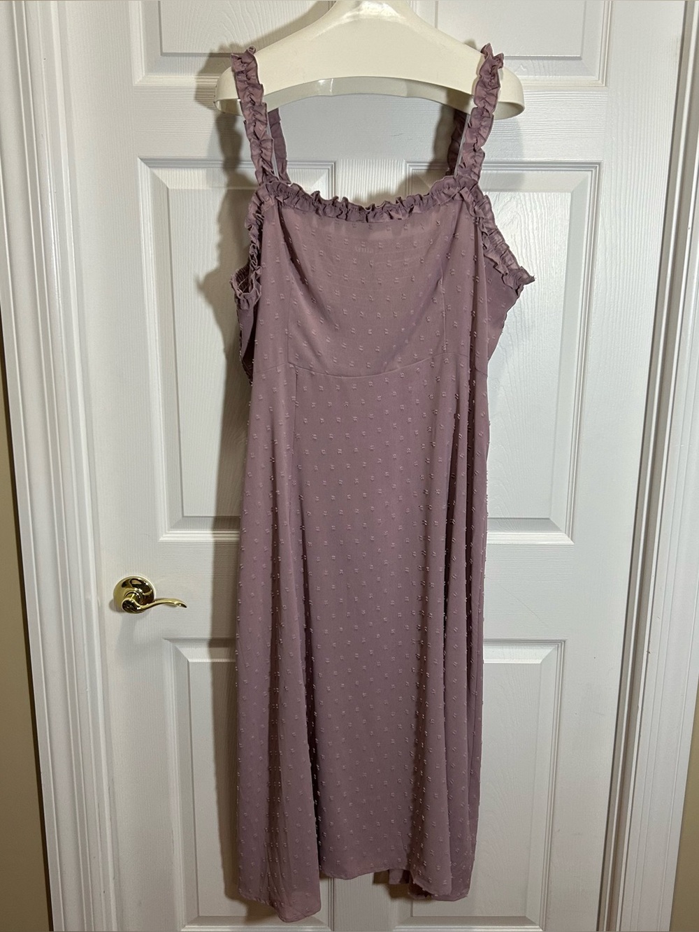 ARULA Mauve Purple Smocked Sleeveless Midi Dress Size C